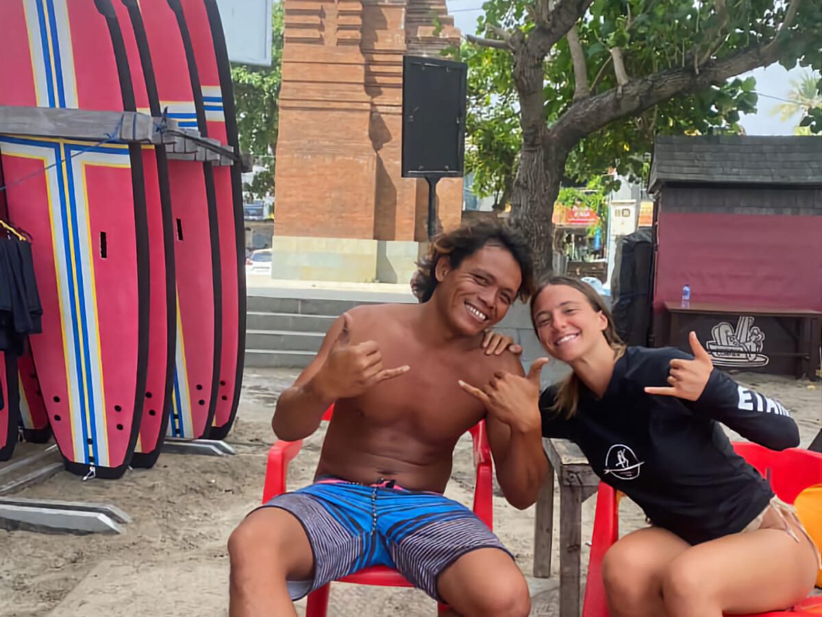 JP Surf Bali instructor on the beach